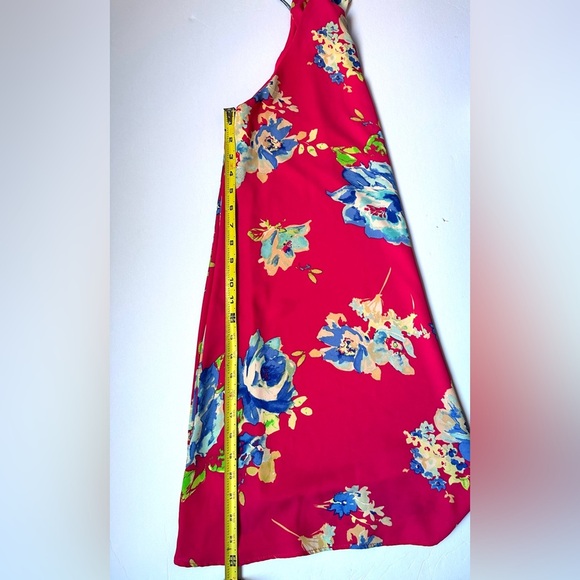 Everly Pink Floral Sundress Mini Women Sz Small Halter Neck Sleeveless - Picture 10 of 10